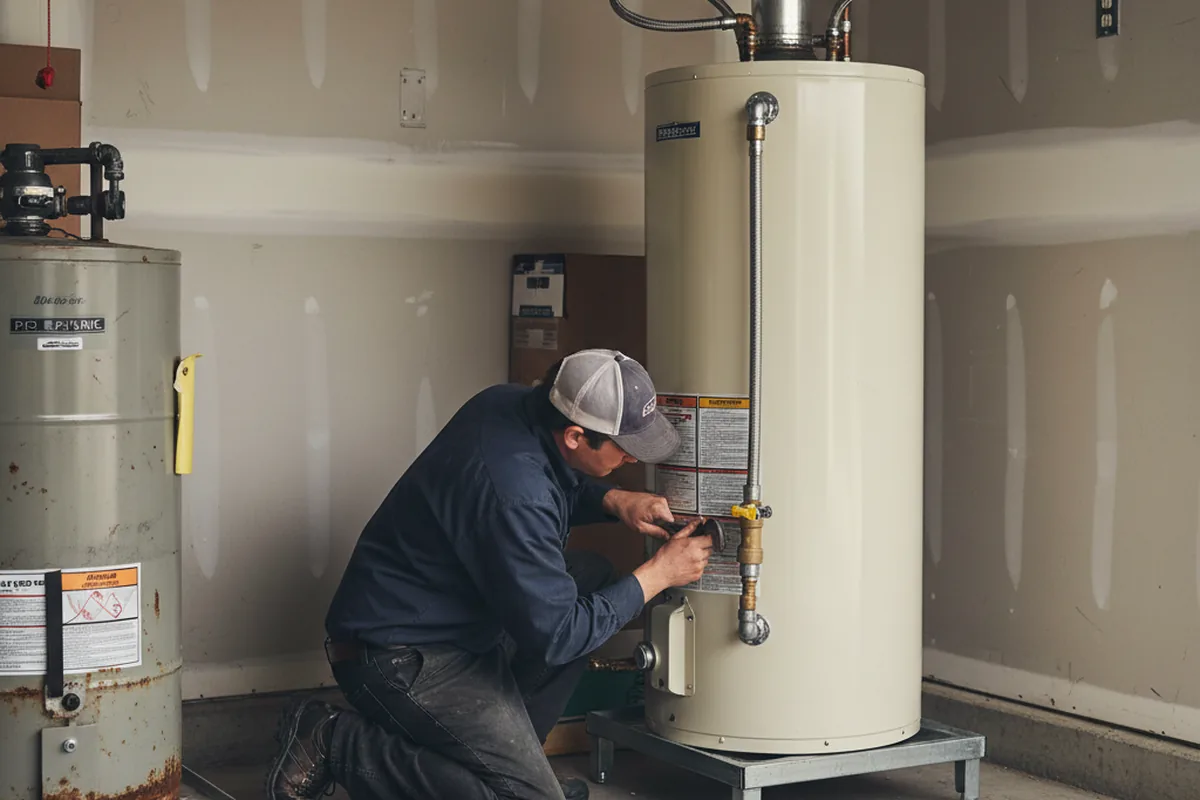 Water heater and shutoff valve replacement in Risingsun