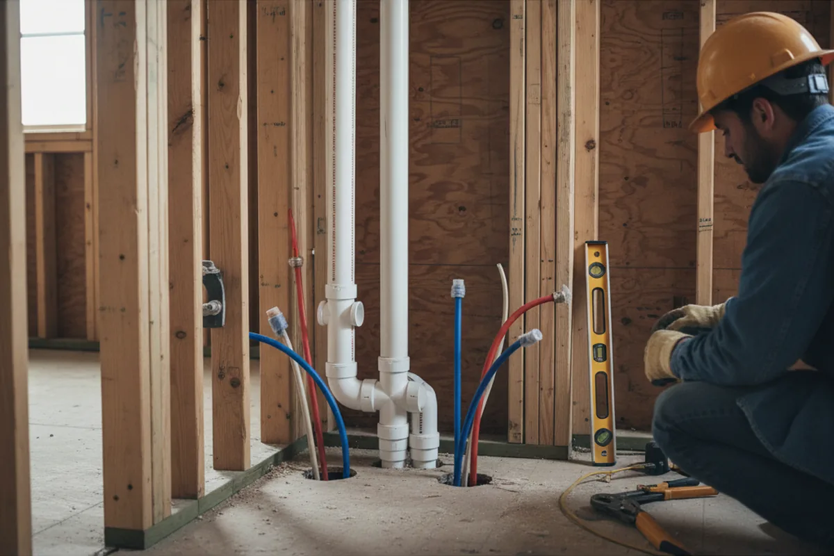 Drain and supply rough-in during Garbage Disposal Repair in Risingsun