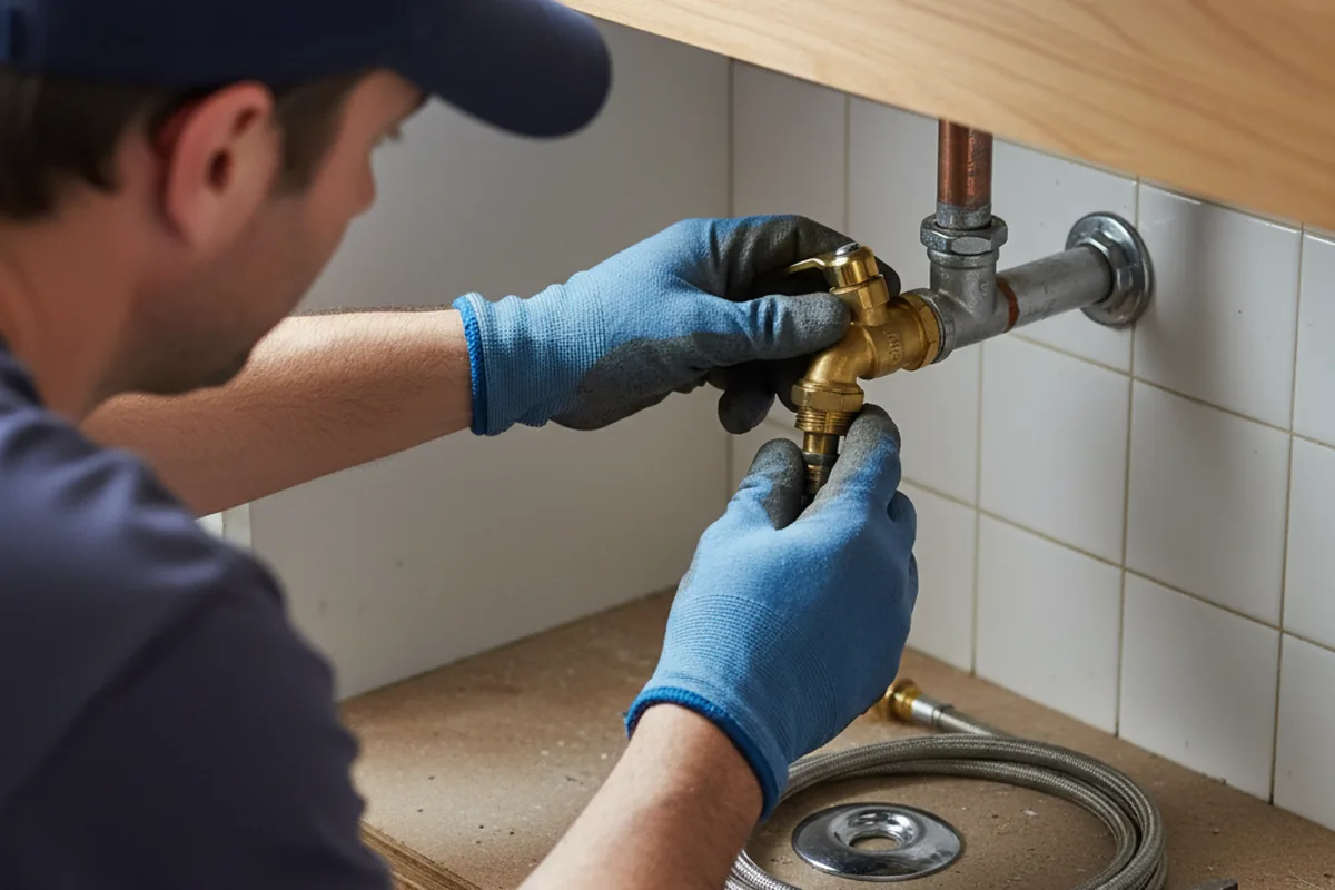 Shutoff valve and fitting work during Faucet and Fixture Repair in Risingsun